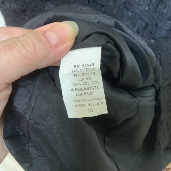 Liquid NY Black Sleeveless Embroidered Overlay Dress Size 10 Deep V in Back - Picture 10 of 10